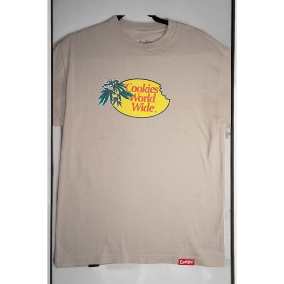 Cookies World Wide Beige Graphic T-Shirt - Size Medium - Picture 3 of 12